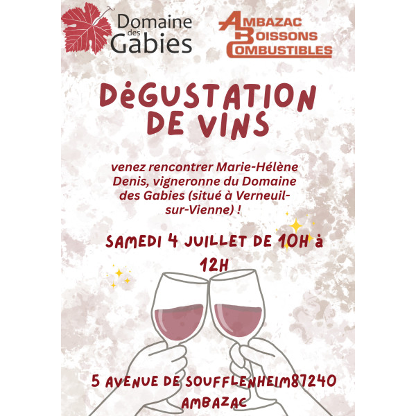 Dégustations des vins du Domaine de Gabies